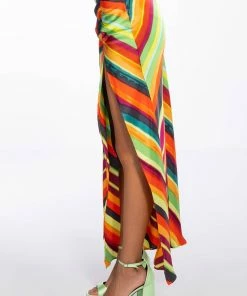 WANT YOU TO WANT ME MIDI SKIRT WITH HIGH SLIT -FINESSE-shop want you to want me midi skirt with high slit red multi 6 6