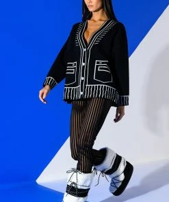 Alternative view of LYNN CINCHED ANKLE SHEER STRIPE LEGGING