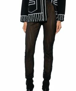 LYNN CINCHED ANKLE SHEER STRIPE LEGGING 11 LYNN CINCHED ANKLE SHEER STRIPE LEGGING -FINESSE-shop whats the vibe cinched ankle sheer stripe legging black 3 3
