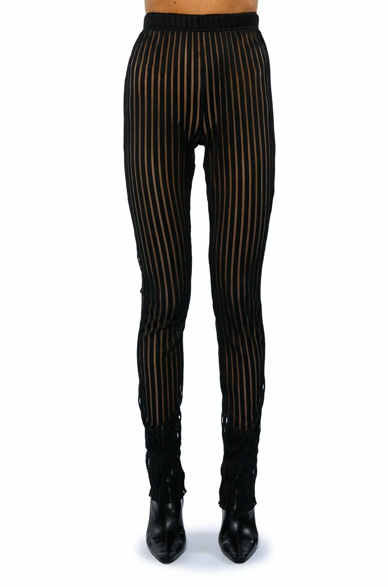 LYNN CINCHED ANKLE SHEER STRIPE LEGGING 6 LYNN CINCHED ANKLE SHEER STRIPE LEGGING - Image 6