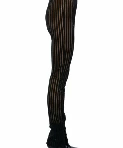 LYNN CINCHED ANKLE SHEER STRIPE LEGGING 15 LYNN CINCHED ANKLE SHEER STRIPE LEGGING -FINESSE-shop whats the vibe cinched ankle sheer stripe legging black 7 7