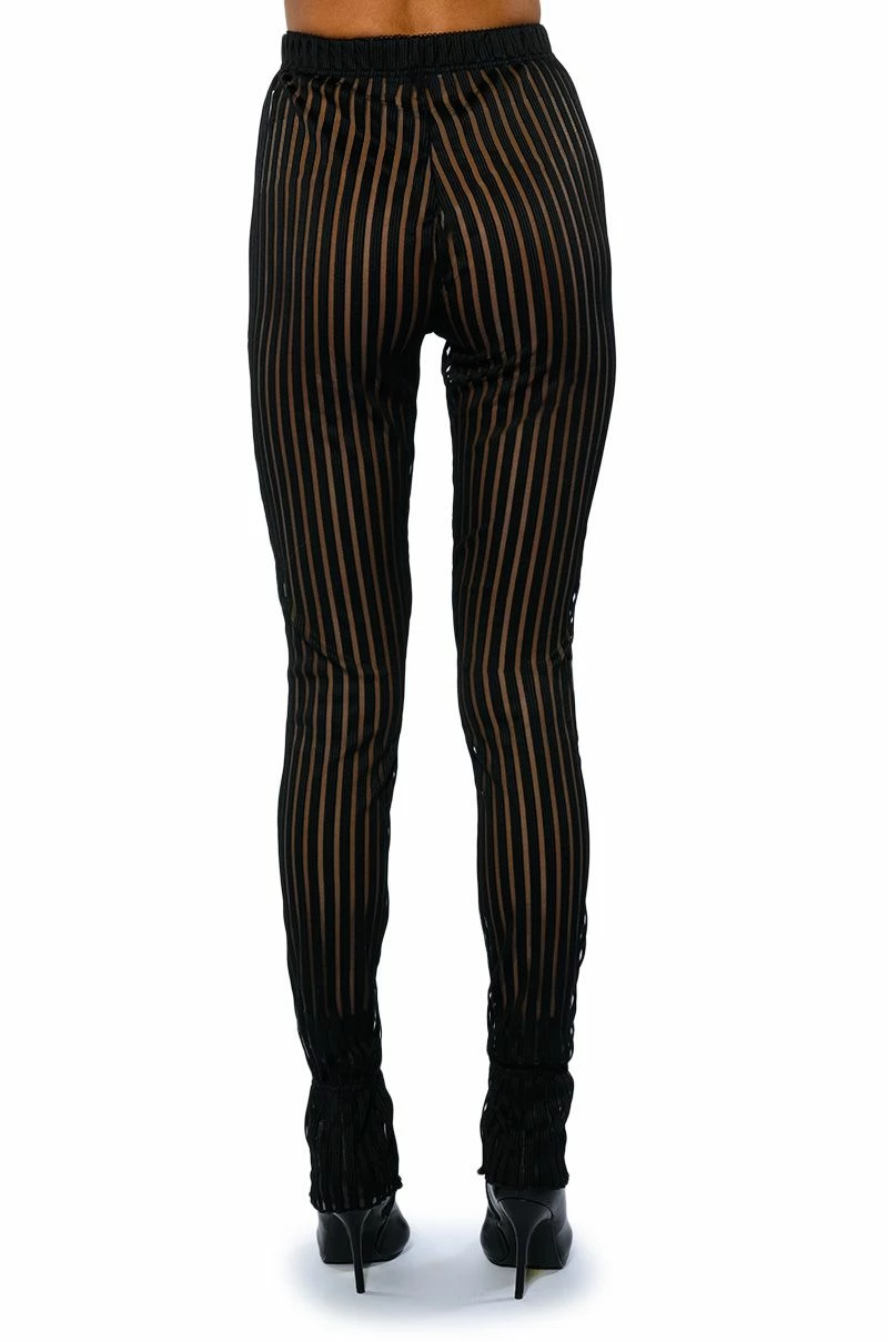 LYNN CINCHED ANKLE SHEER STRIPE LEGGING 8 LYNN CINCHED ANKLE SHEER STRIPE LEGGING - Image 8