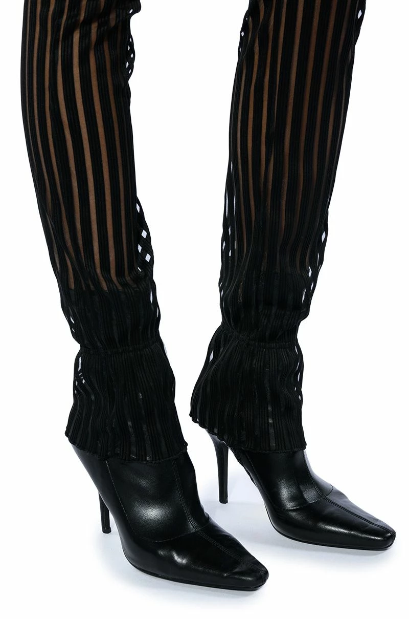 LYNN CINCHED ANKLE SHEER STRIPE LEGGING 9 LYNN CINCHED ANKLE SHEER STRIPE LEGGING - Image 9