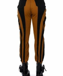 WONKA CHAIN DETAIL COLOR BLOCKED DENIM PANT -FINESSE-shop wonka chain detail color blocked denim pant black brown 9 9