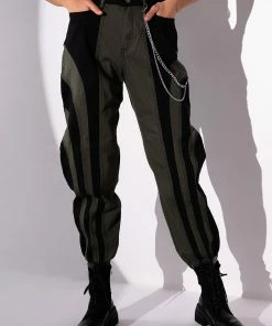 WONKA CHAIN DETAIL COLOR BLOCKED DENIM PANT