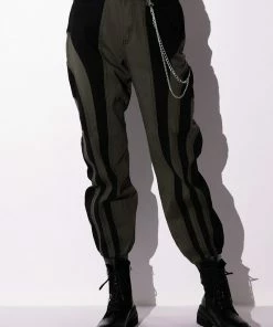 WONKA CHAIN DETAIL COLOR BLOCKED DENIM PANT -FINESSE-shop wonka chain detail color blocked denim pant black grey 4 4