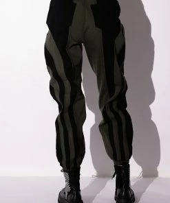 WONKA CHAIN DETAIL COLOR BLOCKED DENIM PANT -FINESSE-shop wonka chain detail color blocked denim pant black grey 7 7