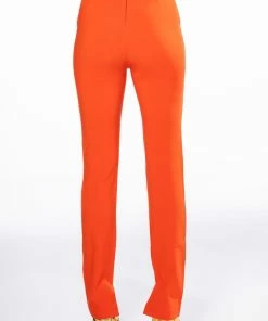 YES PLEASE HIGH RISE STRAIGHT LEG ANKLE SLIT TROUSER -FINESSE-shop yes please high rise straight leg ankle slit trouser orange 5 5