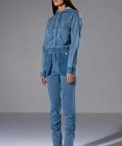 YOU OUGHTA KNOW DENIM JOGGER -FINESSE-shop you oughta know denim jogger medium blue denim 4 4 c1