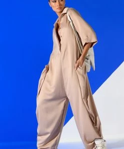 YOURS TRULY OVERSIZED SHORT SLEEVE JUMPSUIT