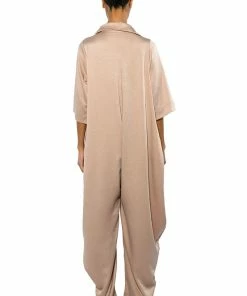 YOURS TRULY OVERSIZED SHORT SLEEVE JUMPSUIT -FINESSE-shop yours truly oversized short sleeve jumpsuit beige 8 8