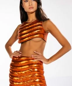 ZENON TEXTURED MINI SKIRT -FINESSE-shop zenon textured mini skirt rust 3 3